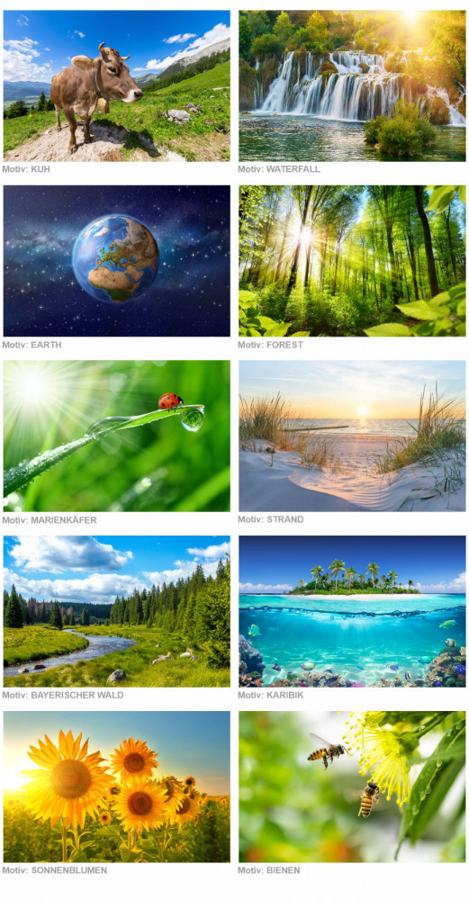 Naturmotive für Markisenbanner Sonnenschutz Planen - Übersicht 01